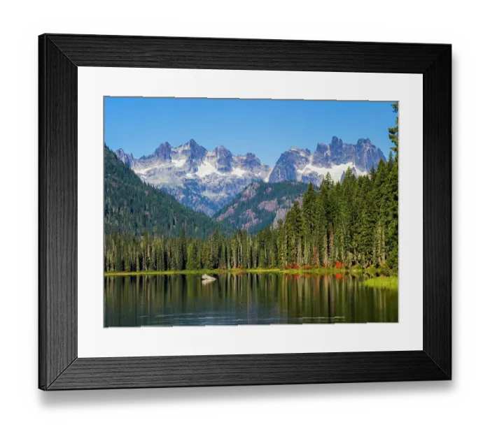 Framed Print : USA, Washington State, Kittitas County. Cooper Lake in the Central Washington Cascade Mountains