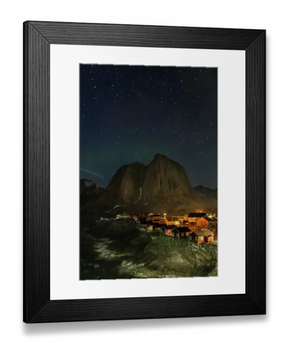 Framed Print : Norway, Lofoten Islands. Aurora Borealis In the sky above Hamnoy in Reine Framed Print : Norway, Lofoten Islands. Aurora Borealis In the sky above Hamnoy in Reine