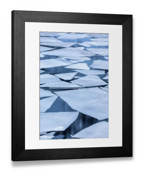 Framed Print : Norway, Lofoten Islands. Broken ice on Lake Storvatent