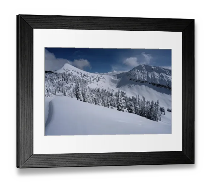 Framed Print : USA, Wyoming. Peaked Mountain and Mary's Nipple, Grand Targhee Resort with new snow Framed Print : USA, Wyoming. Peaked Mountain and Mary's Nipple, Grand Targhee Resort with new snow