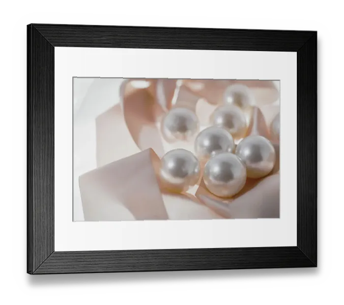 Framed Print : Pearls and ribbons