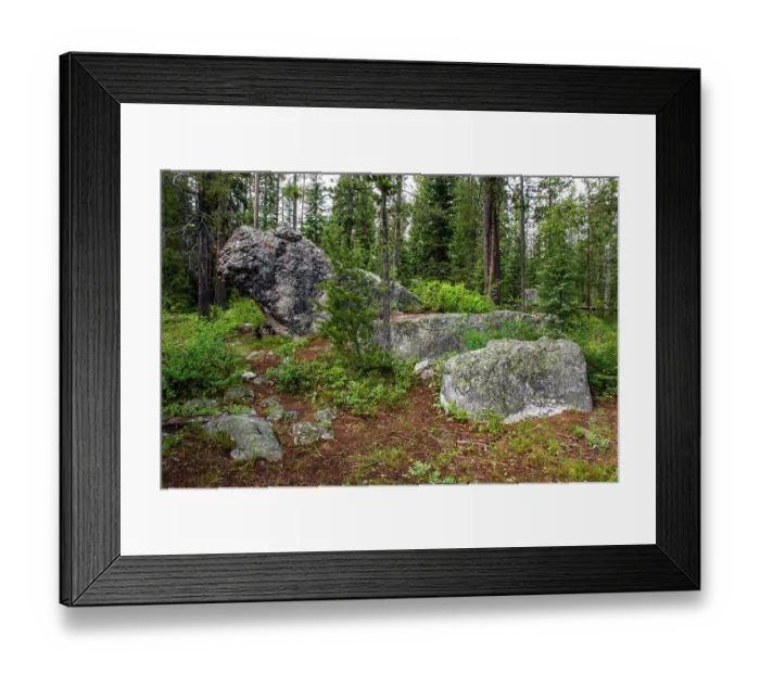 Framed Print : Glacial erratic boulders, Grand Tetons National Park, Wyoming, USA