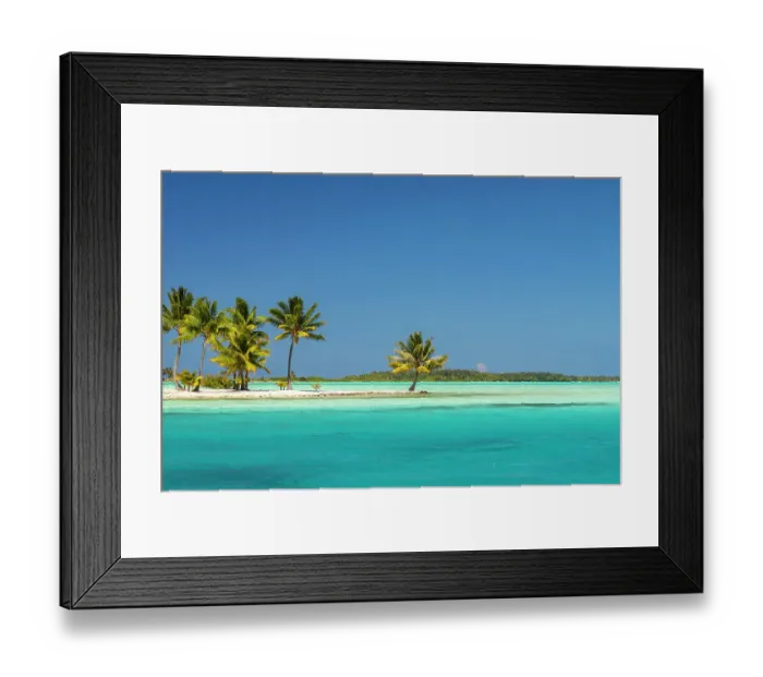 Framed Print : French Polynesia, Bora Bora. Motu Tane private island in lagoon
