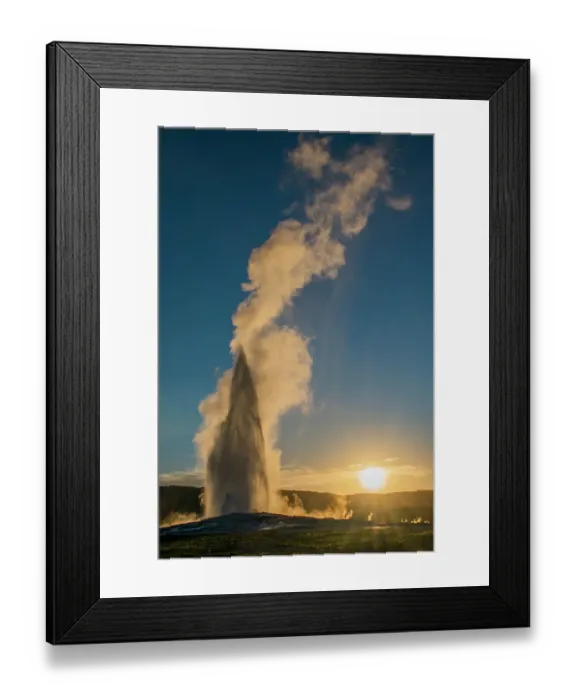 Framed Print : Old Faithful Geyser Eruption, Yellowstone National Park, Wyoming, Usa