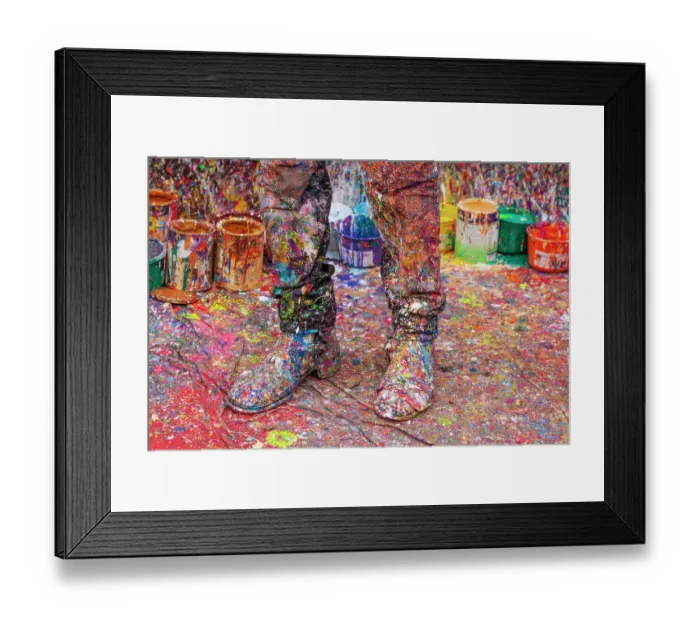 Framed Print : Argentina, Buenos Aires. Colorful paint spatters on artist's boots Framed Print : Argentina, Buenos Aires. Colorful paint spatters on artist's boots