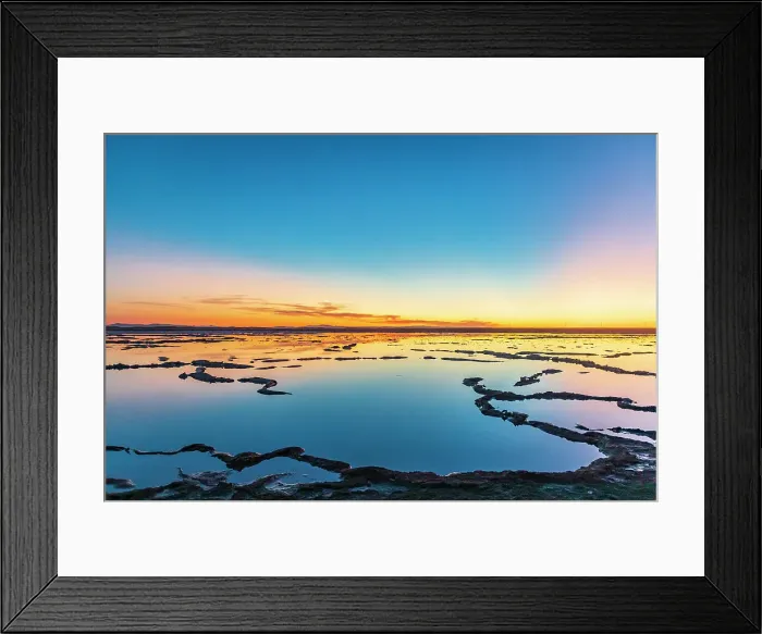 Framed Print : Guerrero Negro, Mulege, Baja California Sur, Mexico. Salt ponds at sunset Framed Print : Guerrero Negro, Mulege, Baja California Sur, Mexico. Salt ponds at sunset
