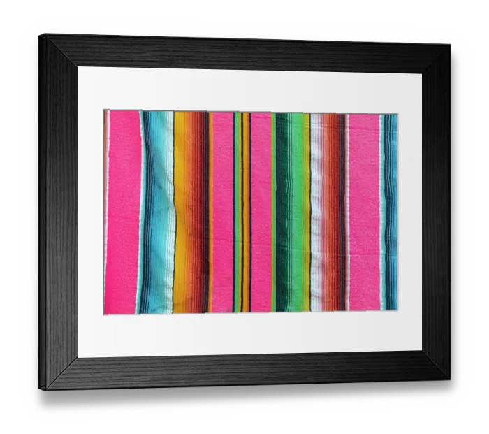 Framed Print : Loreto, Baja California Sur, Mexico. Colorful traditional blanket