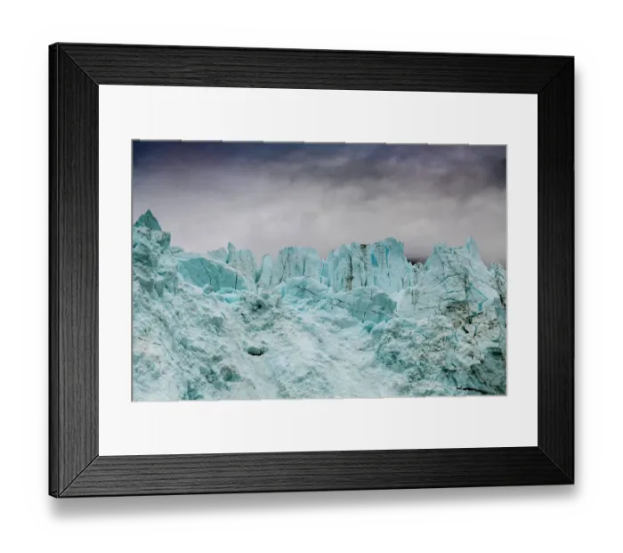 Framed Print : Blue ice characterizes the face of Margerie Glacier Framed Print : Blue ice characterizes the face of Margerie Glacier