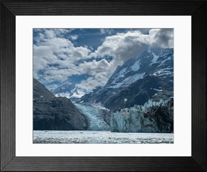 Framed Print : High mountains surrounding Johns Hopkins Inlet generate numerous glaciers Framed Print : High mountains surrounding Johns Hopkins Inlet generate numerous glaciers