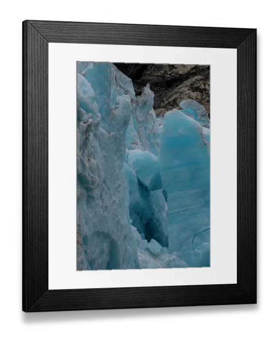 Framed Print : Ice glows brilliant blue at the terminus of Margerie Glacier Framed Print : Ice glows brilliant blue at the terminus of Margerie Glacier