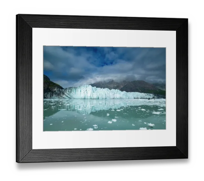 Framed Print : Margerie Glacier reflected in this calm water view Framed Print : Margerie Glacier reflected in this calm water view