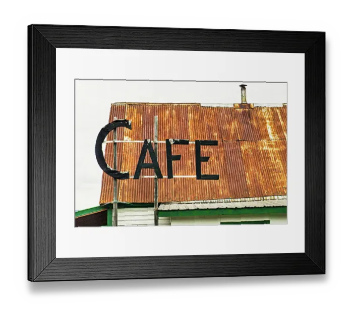 Framed Print : Hope, Alaska, Rustic roof and cafe sign Framed Print : Hope, Alaska, Rustic roof and cafe sign
