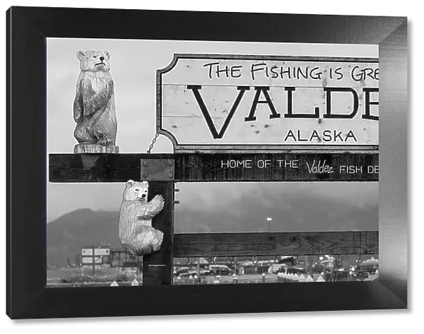 Alaska, Valdez. Marina sign