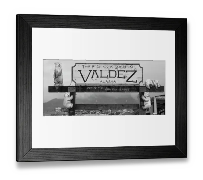 Framed Print : Alaska, Valdez. Marina sign Framed Print : Alaska, Valdez. Marina sign