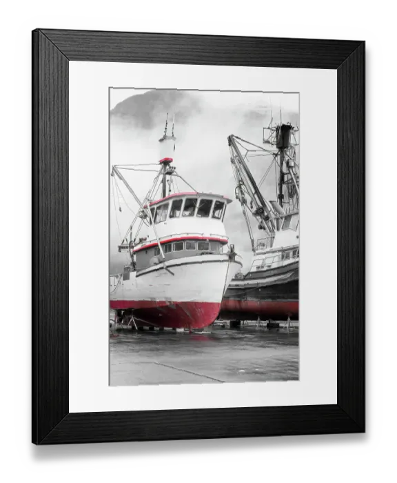 Framed Print : Alaska, Valdez. Fishing boats on dry dock. Artistic rendering Framed Print : Alaska, Valdez. Fishing boats on dry dock. Artistic rendering