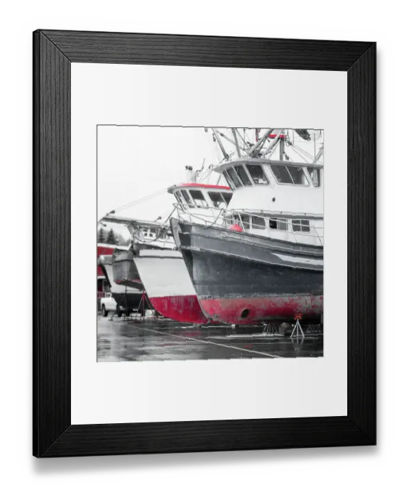 Framed Print : Alaska, Valdez. Fishing boats on dry dock. Artistic rendering Framed Print : Alaska, Valdez. Fishing boats on dry dock. Artistic rendering