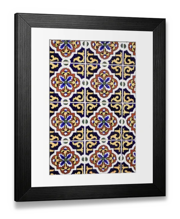 Framed Print : Arizona, USA. Mediterranean painted tiles