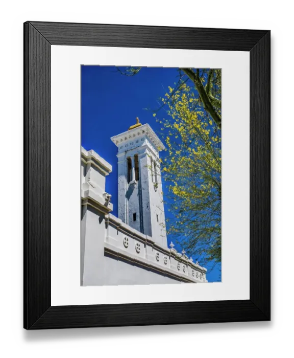 Framed Print : Bell tower, Santa Cruz Church, Tucson, Arizona. Founded 1918 Framed Print : Bell tower, Santa Cruz Church, Tucson, Arizona. Founded 1918