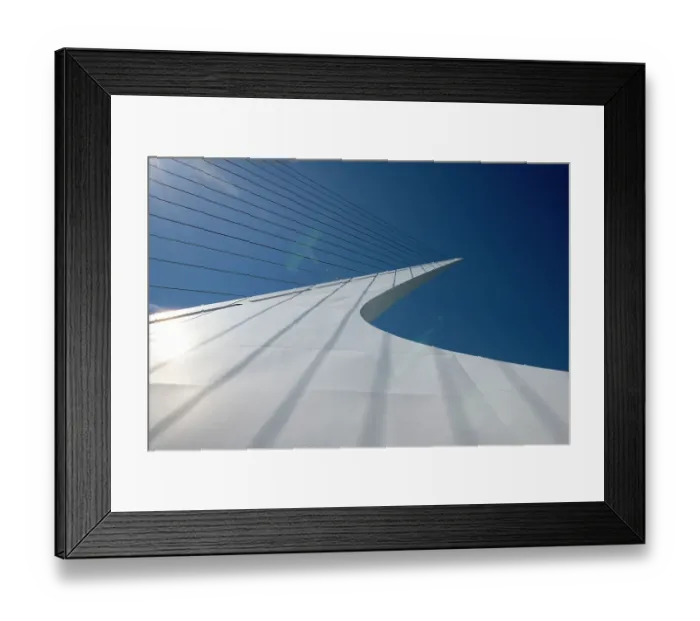 Framed Print : Graceful Sundial Bridge spanning the Sacramento River in Redding