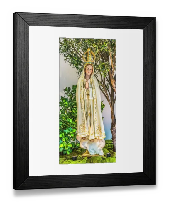 Framed Print : Mary statue, Saint Augustine, Florida. Mary appearing to peasant children in Fatima, Portugal. Mission founded 1565 Framed Print : Mary statue, Saint Augustine, Florida. Mary appearing to peasant children in Fatima, Portugal. Mission founded 1565