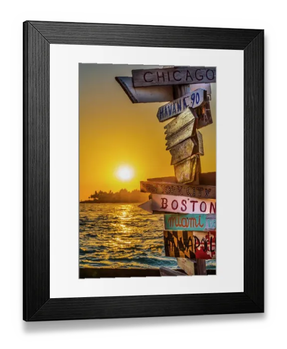 Framed Print : Colorful sunset, Mallory Square, Key West, Florida