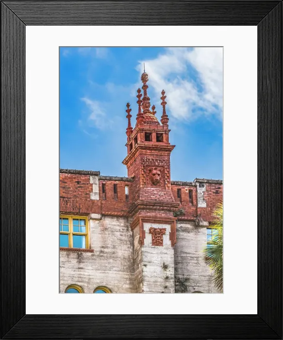 Framed Print : Small tower details Town Hall, St. Augustine, Florida. Originally Alcazar Hotel founded 1888