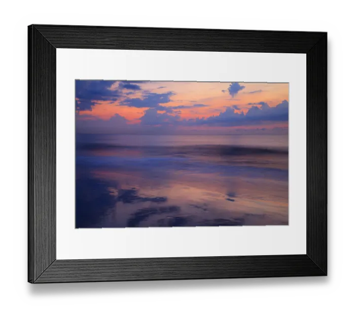 Framed Print : USA, Georgia, Tybee Island. Sunrise with clouds and reflections along the coast Framed Print : USA, Georgia, Tybee Island. Sunrise with clouds and reflections along the coast