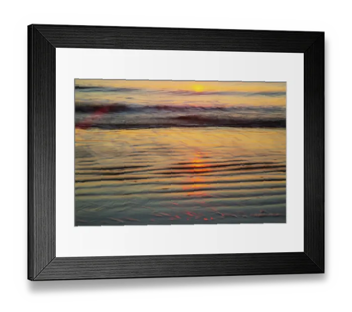 Framed Print : USA, Georgia, Tybee Island. Sunrise with ripples in the sand