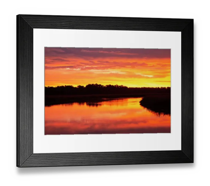 Framed Print : USA, Georgia, Savannah. Sunrise along Grimball Creek Framed Print : USA, Georgia, Savannah. Sunrise along Grimball Creek