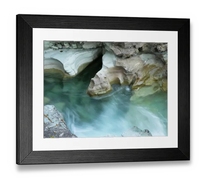 Framed Print : Montana, Glacier National Park. McDonald Creek, flowing through sculpted gorge Framed Print : Montana, Glacier National Park. McDonald Creek, flowing through sculpted gorge