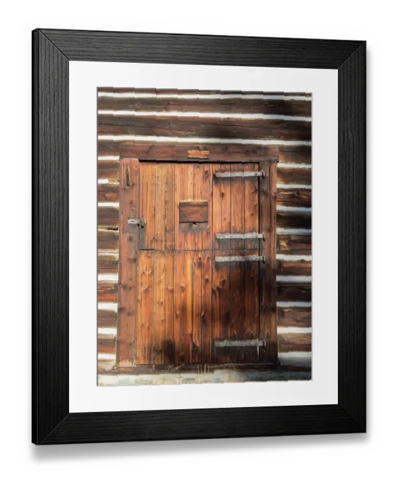 Framed Print : Montana, Glacier National Park. Lubec Barn (1926), Door close-up