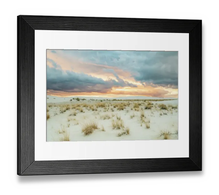 Framed Print : USA, New Mexico, White Sands National Monument. Clouds over sand dunes Framed Print : USA, New Mexico, White Sands National Monument. Clouds over sand dunes