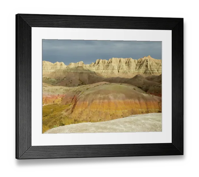 Framed Print : South Dakota, Badlands National Park. Badlands rock formations Framed Print : South Dakota, Badlands National Park. Badlands rock formations
