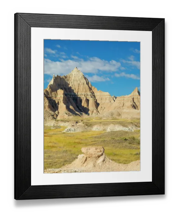 Framed Print : South Dakota, Badlands National Park. Badlands rock formations