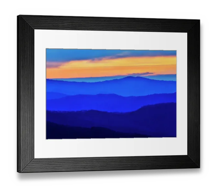 Framed Print : USA, Tennessee. Great Smoky Mountains National Park, sunrise and layering of mountains Framed Print : USA, Tennessee. Great Smoky Mountains National Park, sunrise and layering of mountains