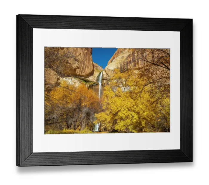 Framed Print : USA, Utah, Grand Staircase Escalante National Monument. Landscape with Lower Calf Creek Falls Framed Print : USA, Utah, Grand Staircase Escalante National Monument. Landscape with Lower Calf Creek Falls
