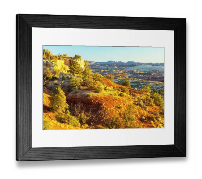 Framed Print : USA, Utah, Grand Staircase Escalante National Monument. Sunrise on cliff and valley Framed Print : USA, Utah, Grand Staircase Escalante National Monument. Sunrise on cliff and valley