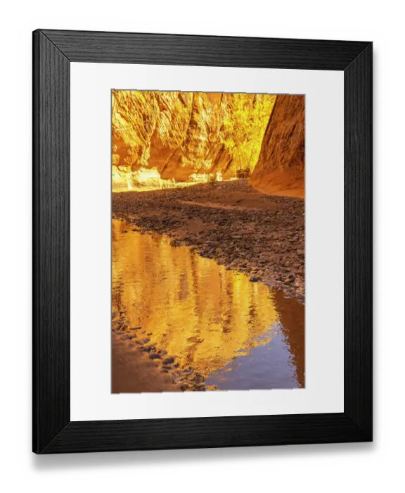 Framed Print : USA, Utah, Grand Staircase Escalante National Monument. Harris Wash reflection