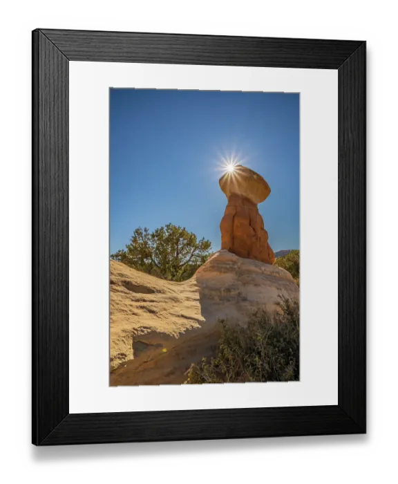 Framed Print : USA, Utah, Devil's Garden Outstanding Natural Area. Sun starburst on hoodoo rock formations Framed Print : USA, Utah, Devil's Garden Outstanding Natural Area. Sun starburst on hoodoo rock formations