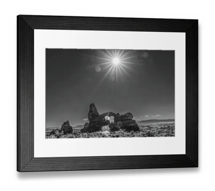Framed Print : Black and white Turret Arch, Windows Section, Arches National Park, Moab, Utah Framed Print : Black and white Turret Arch, Windows Section, Arches National Park, Moab, Utah