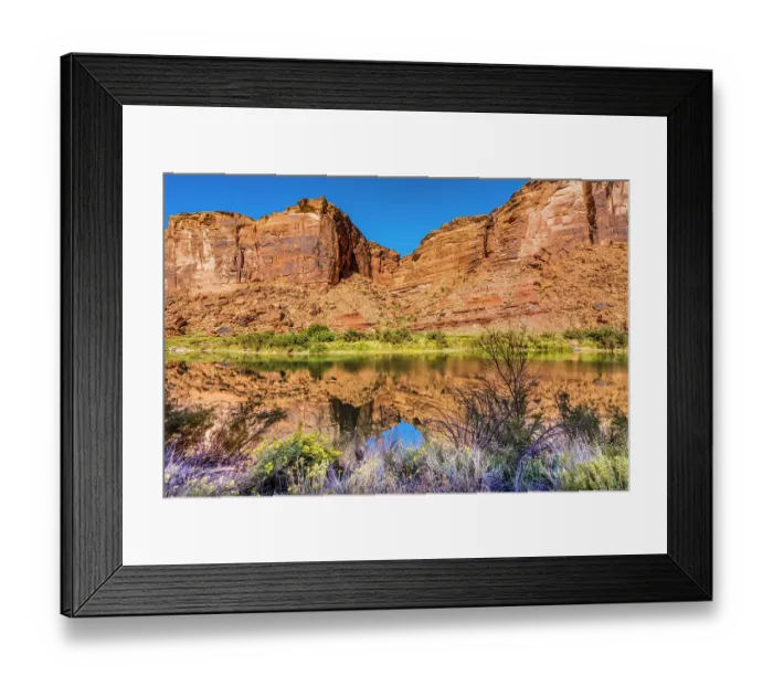 Framed Print : Sandy beach river access. Colorado River, Moab, Utah Framed Print : Sandy beach river access. Colorado River, Moab, Utah