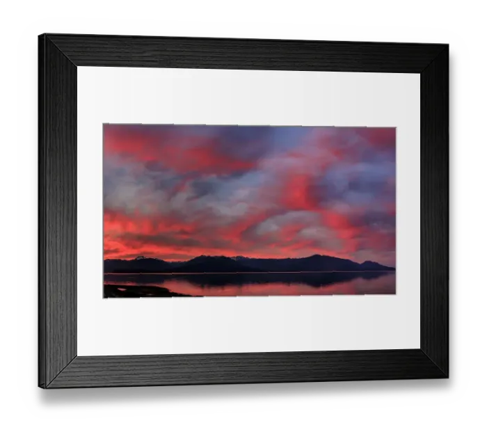 Framed Print : USA, Washington State, Seabeck. Panoramic of sunset on Olympic Mountains and Hood Canal Framed Print : USA, Washington State, Seabeck. Panoramic of sunset on Olympic Mountains and Hood Canal