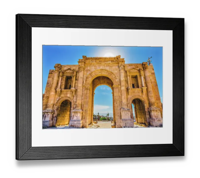 Framed Print : Hadrian's Arch, Jerash, Jordan. Jerash 300 BC to 600 AD Framed Print : Hadrian's Arch, Jerash, Jordan. Jerash 300 BC to 600 AD