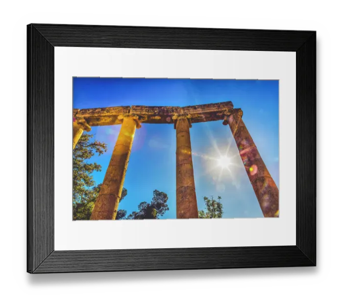 Framed Print : Ionic columns Sun Oval Plaza, Jerash, Jordan. Jerash came to power from 300 BC to 600 AD Framed Print : Ionic columns Sun Oval Plaza, Jerash, Jordan. Jerash came to power from 300 BC to 600 AD