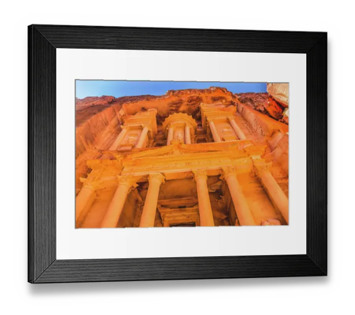Framed Print : Treasury, Petra, Jordan. Treasury built by Nabataeans in 100 BC