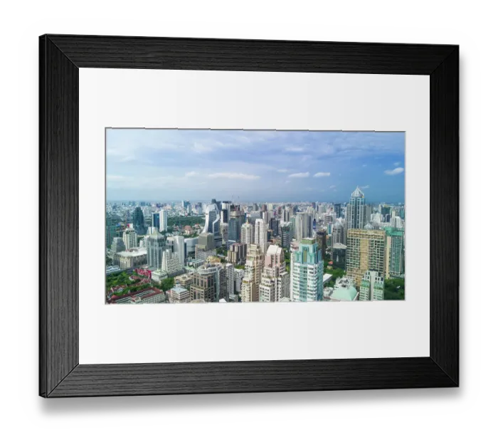 Framed Print : Bangkok, Thailand. Views over downtown Bangkok, Thailand