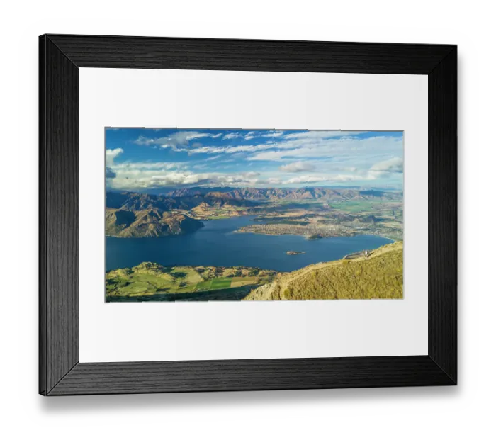 Framed Print : Wanaka, New Zealand. The strenuous yet highly rewarding hike to Roy's Peak. Travelers hike to the summit. (MR)
