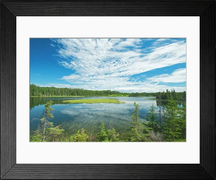 Framed Print : Canada, Ontario, Longlac. Clouds and wetland in a boreal forest Framed Print : Canada, Ontario, Longlac. Clouds and wetland in a boreal forest