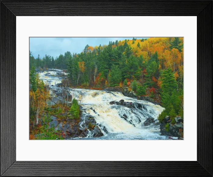 Framed Print : Canada, Ontario, Onaping. Onaping River at Onaping Falls