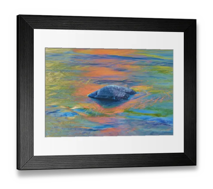 Framed Print : Canada, Quebec, Parc National du Fjord-du-Saguenay. Rock and reflections in Saguenay River